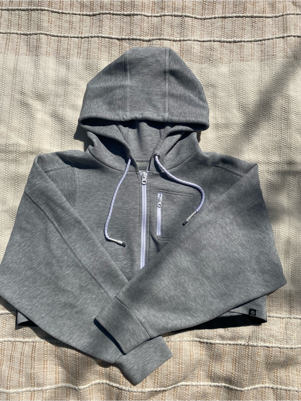 Zella Helium Crop Hoodie Jacket Size Medium Women’s Activewear Gray